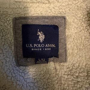 Grey Zip up Fleece lined Sweater Size Mens Large